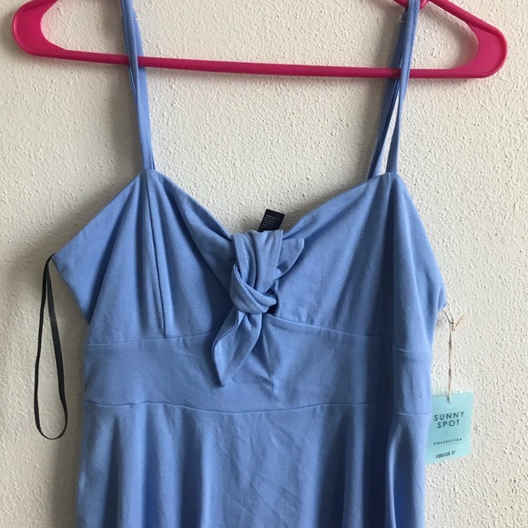 Blue Front Tie Dress - Picture 1 of 5